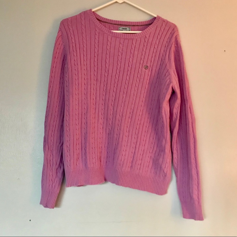 IZOD purple crewneck knit sweater